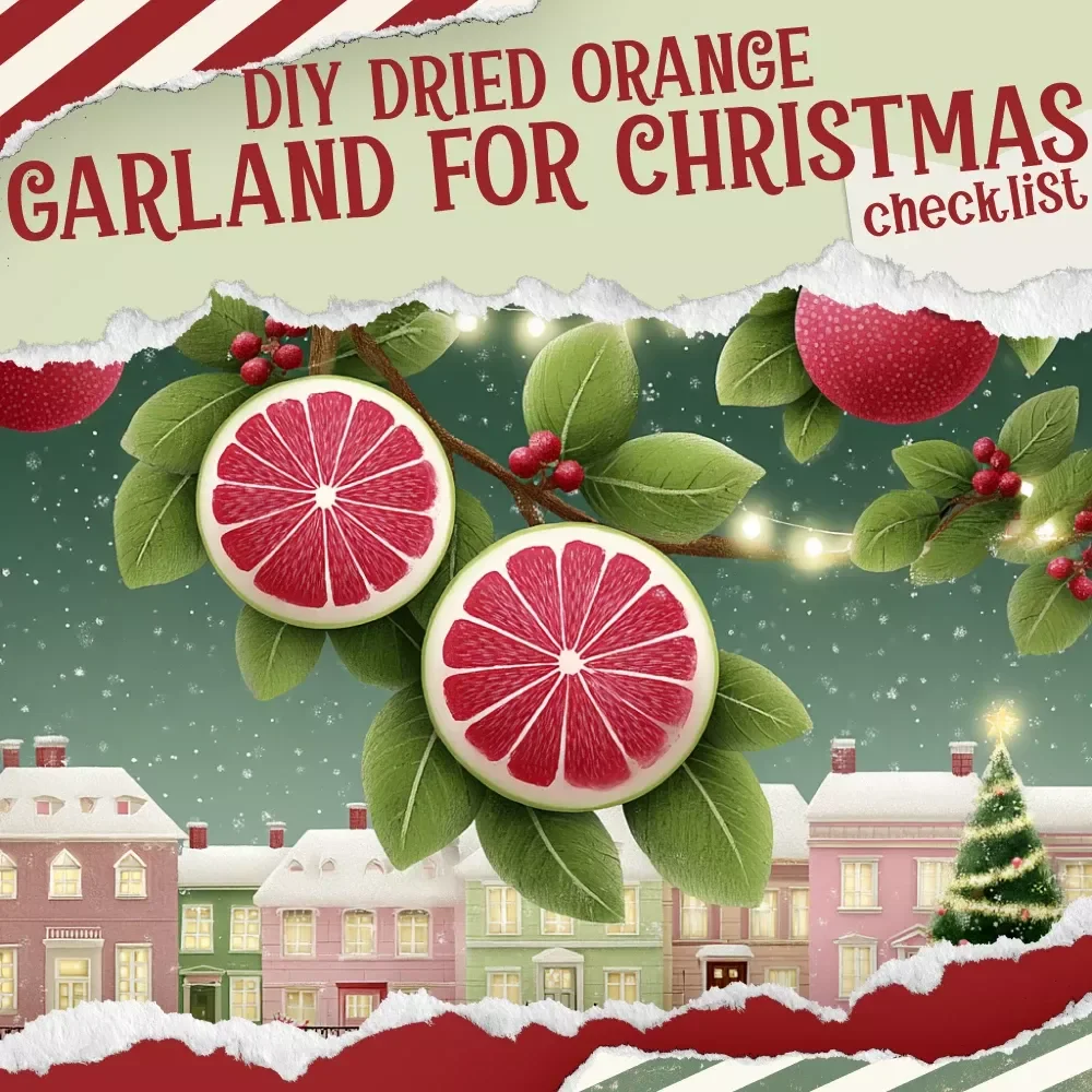 DIY Dried Orange Garland for Christmas – Rustic Holiday Decor Guide, Natural Christmas Craft Tutorial, Farmhouse Winter Decoration eBook Digital Download