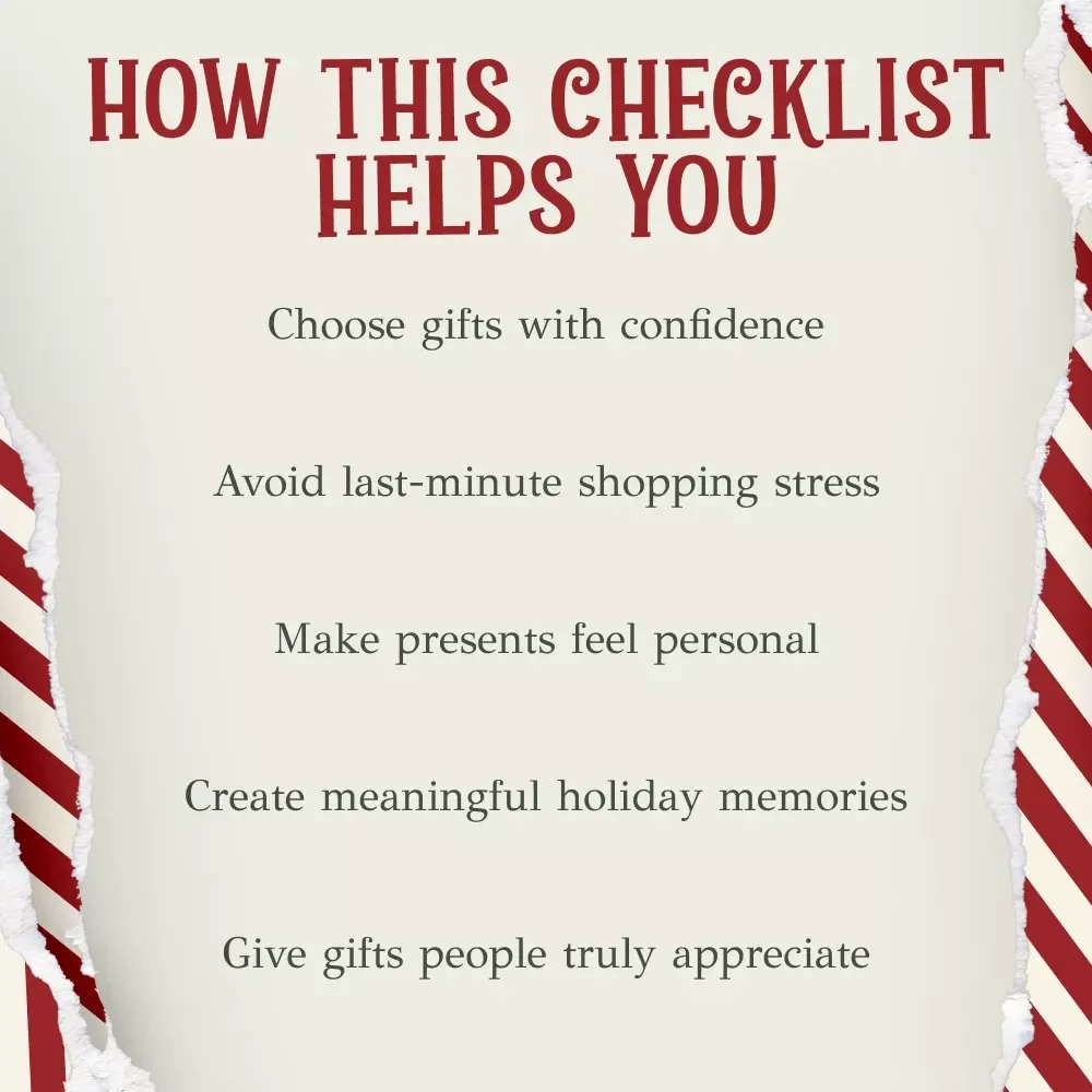 The Checklist for Giving Meaningful Christmas Gifts | Holiday Gift Guide Printable | Meaningful Gifting Checklist | How to Give Meaningful Christmas Gifts