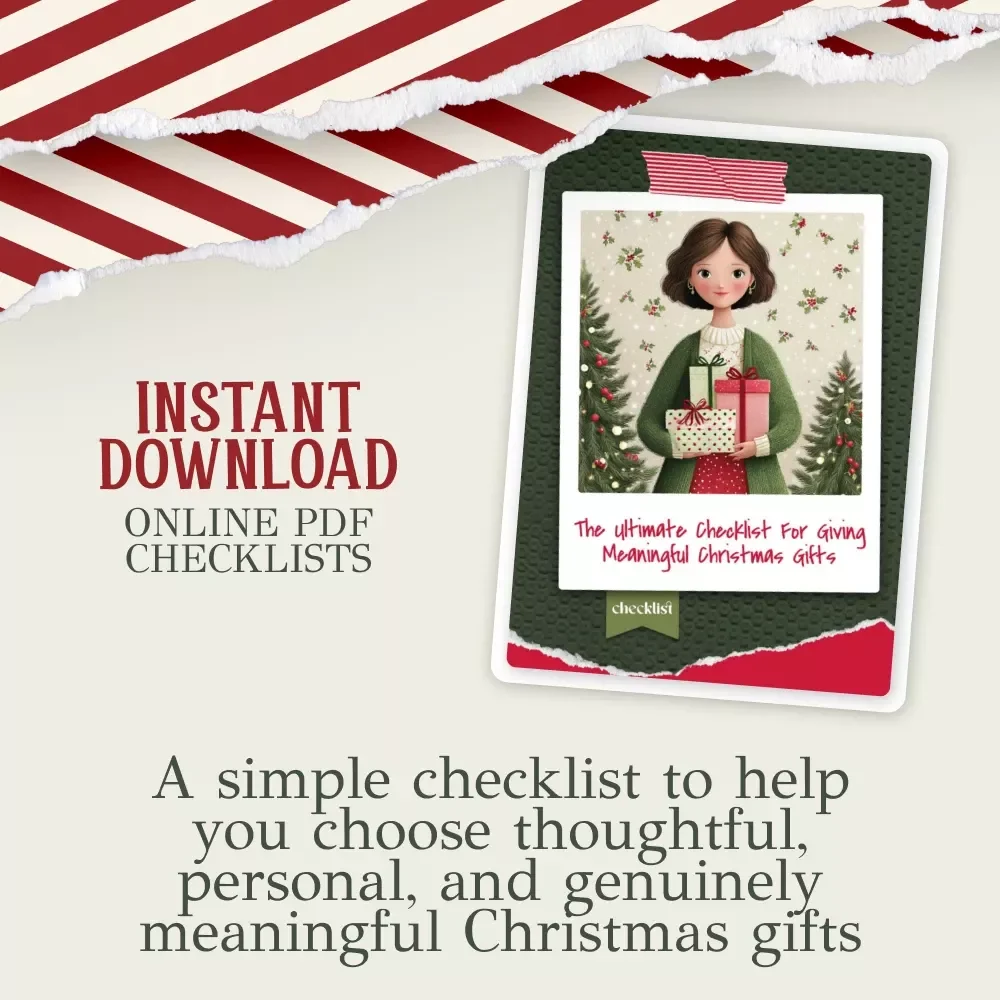The Checklist for Giving Meaningful Christmas Gifts | Holiday Gift Guide Printable | Meaningful Gifting Checklist | How to Give Meaningful Christmas Gifts