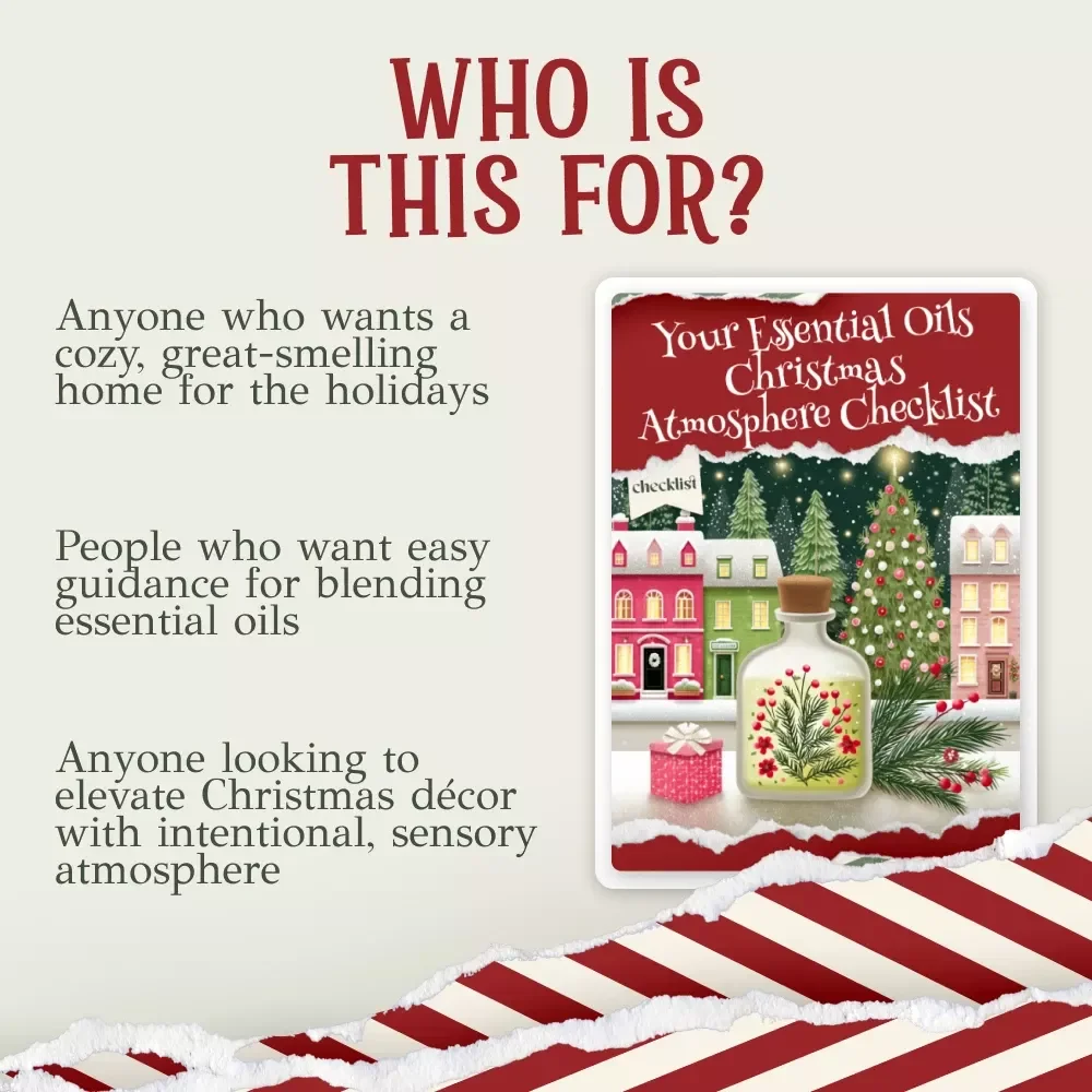 Your Essential Oils Christmas Atmosphere Checklist – Festive Holiday Aromatherapy Guide, Cozy Christmas Home Scents, Winter Essential Oil Blend Inspiration, Printable Holiday Scent Checklist