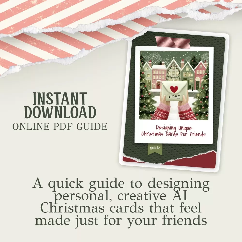 Designing Unique Christmas Cards for Friends | AI Holiday Card Guide | how to use ai to design a unique christmas card for friends | Digital Download for Creative Christmas Card Design