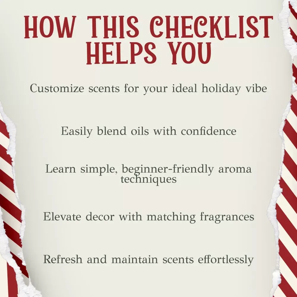 Your Essential Oils Christmas Atmosphere Checklist – Festive Holiday Aromatherapy Guide, Cozy Christmas Home Scents, Winter Essential Oil Blend Inspiration, Printable Holiday Scent Checklist