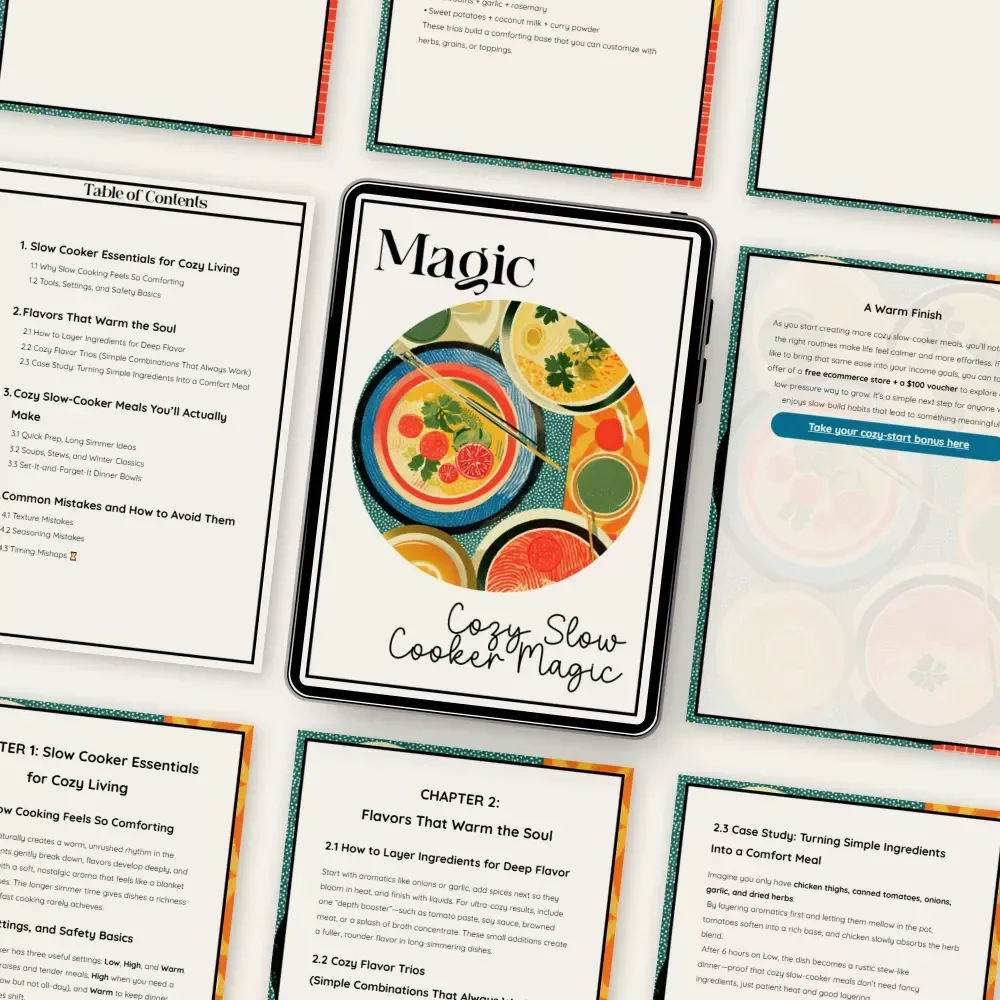 Cozy Slow Cooker Magic | Cozy Slow-Cooker Meals eBook | Comfort Food Recipes | Digital Download Guide for Easy Set-It-and-Forget-It Cooking