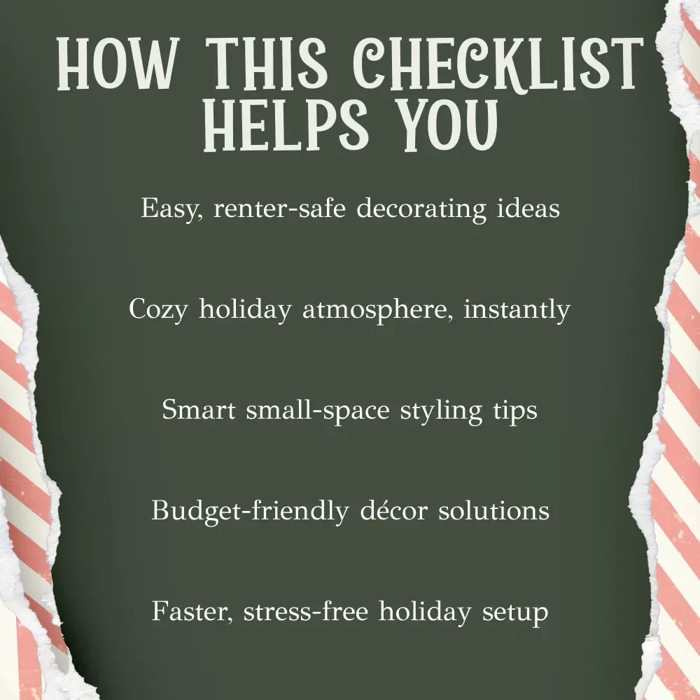 A Christmas Decorating Checklist for Cozy Spaces | Holiday Rental Décor Guide | Printable Christmas Checklist for Small & Cozy Homes