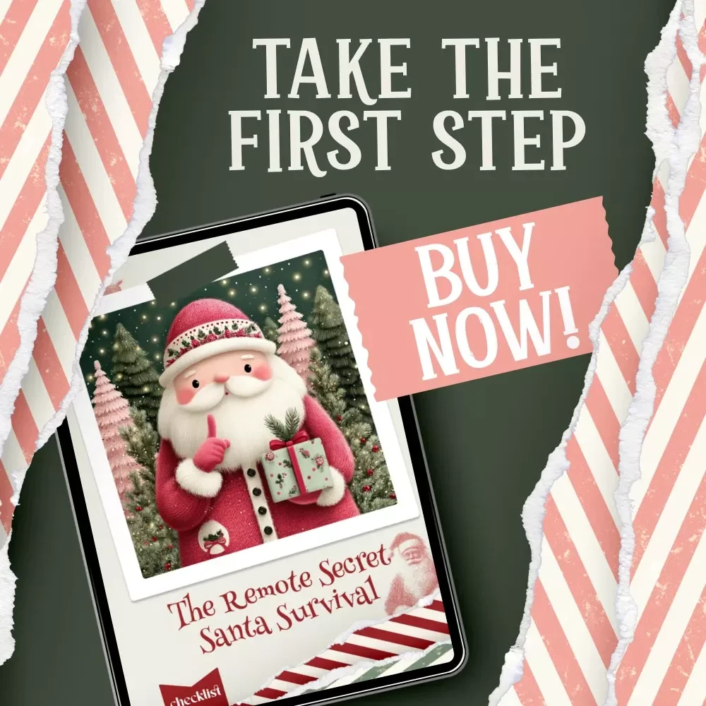 The Remote Secret Santa Survival Checklist | Festive Digital Download for Teams, Friends & Families | Virtual Holiday Guide | how to organize secret santa remotely