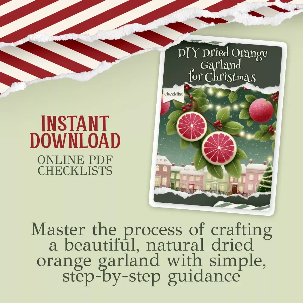 DIY Dried Orange Garland for Christmas – Rustic Holiday Decor Guide, Natural Christmas Craft Tutorial, Farmhouse Winter Decoration eBook Digital Download