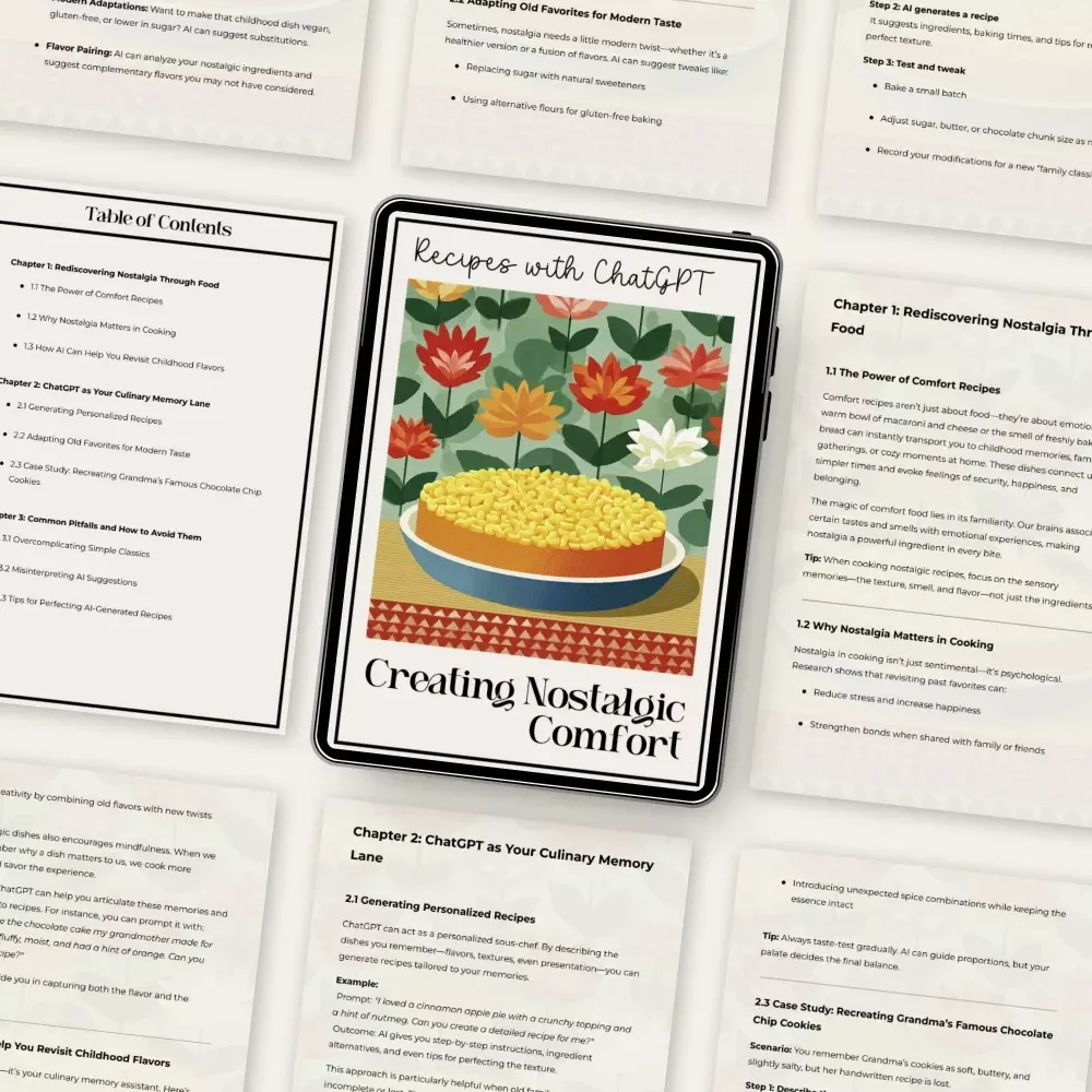 Creating Nostalgic Comfort Recipes with ChatGPT | Digital Cooking Guide for Rediscovering Classic Flavors | Learn to Recreate Family Favorites Using AI