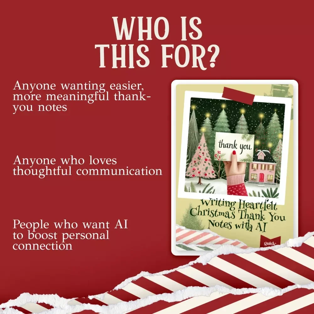 Writing Heartfelt Christmas Thank You Notes with AI | Holiday Gratitude Guide | How to Use AI to Write Christmas Thank You Notes | Festive Digital Download
