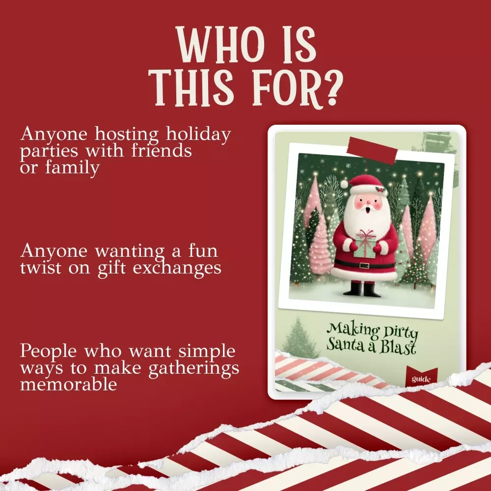 Making Dirty Santa a Blast | Holiday Party Game Guide | Printable Game Night eBook | Fun Host Tips | how to make dirty santa more fun | Dirty Santa Rules, Variations & Gift Ideas