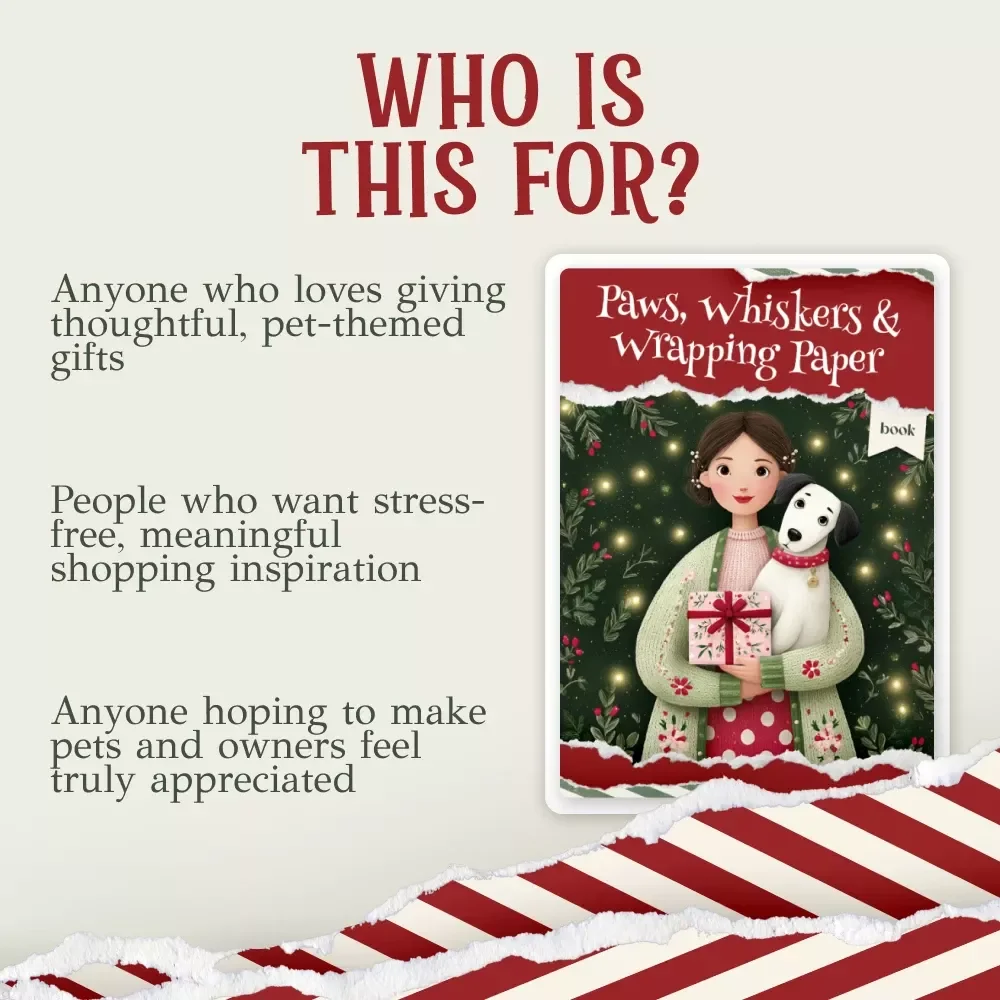 Paws, Whiskers & Wrapping Paper — Pet Lover Gift Guide | Digital Download | Holiday Pet Gift Ideas | Pet-Themed eBook for Dog, Cat & Exotic Pet Owners
