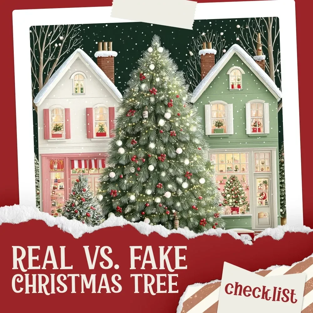Real vs. Fake Christmas Tree: The Festive Checklist | Holiday Decision Guide | Digital Download | real vs fake christmas tree Comparison Printable