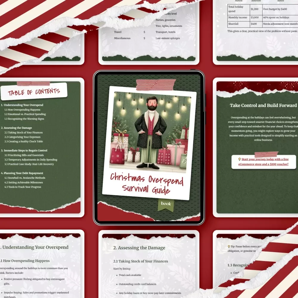 Christmas Overspend Survival Guide | Budget Recovery eBook for What to Do When You Overspend at Christmas | Holiday Debt Help & Financial Reset