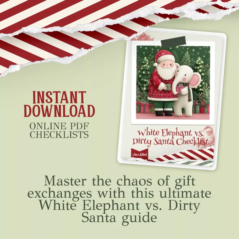 White Elephant vs. Dirty Santa Checklist - Ultimate Holiday Gift Exchange Game Guide