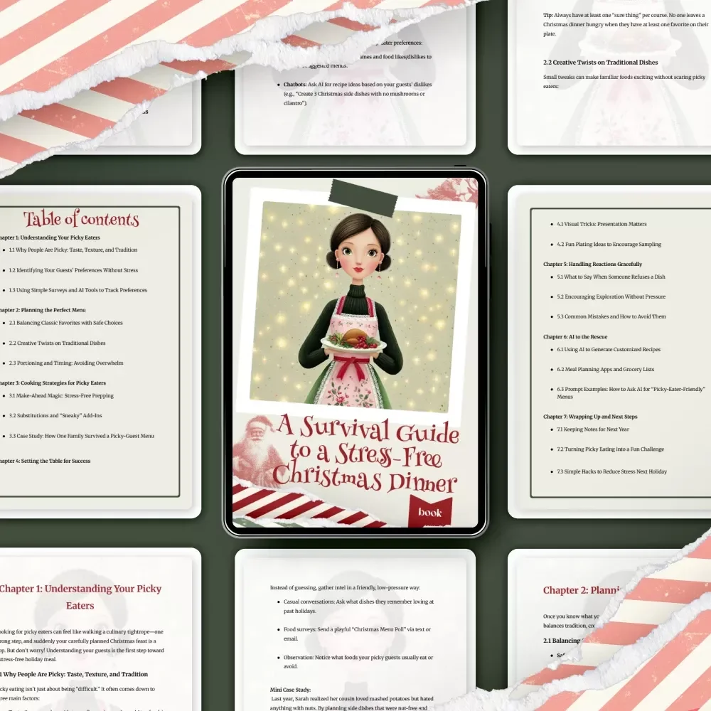 A Survival Guide to a Stress-Free Christmas Dinner | Holiday eBook for Hosts | Perfect for what to do when you're cooking christmas dinner for picky eaters | Festive Menu Planning & Picky-Eater Strategies