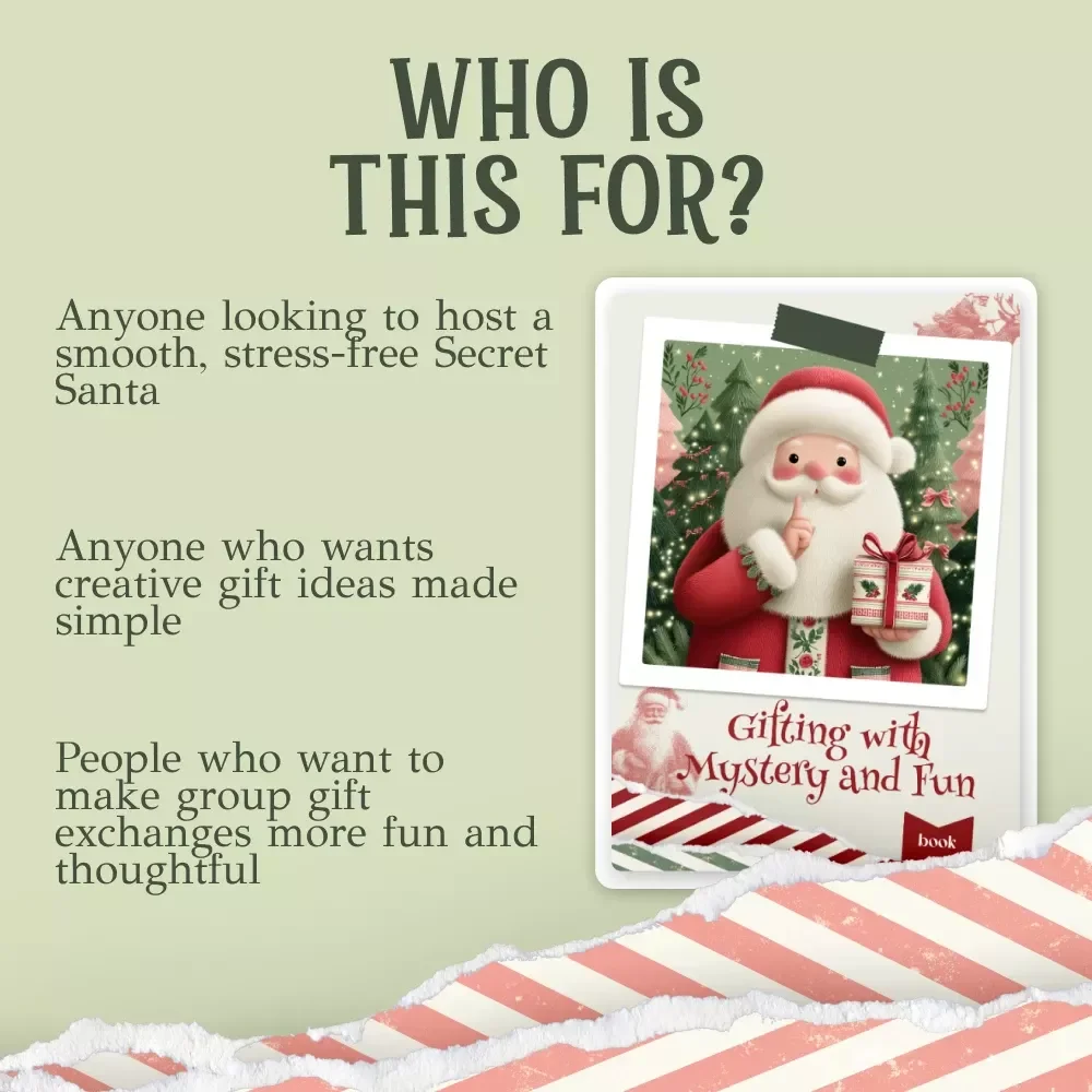 Gifting with Mystery and Fun | Secret Santa Guide Digital Download, Holiday Gift Exchange eBook & Checklist | Festive Party Planning Printable