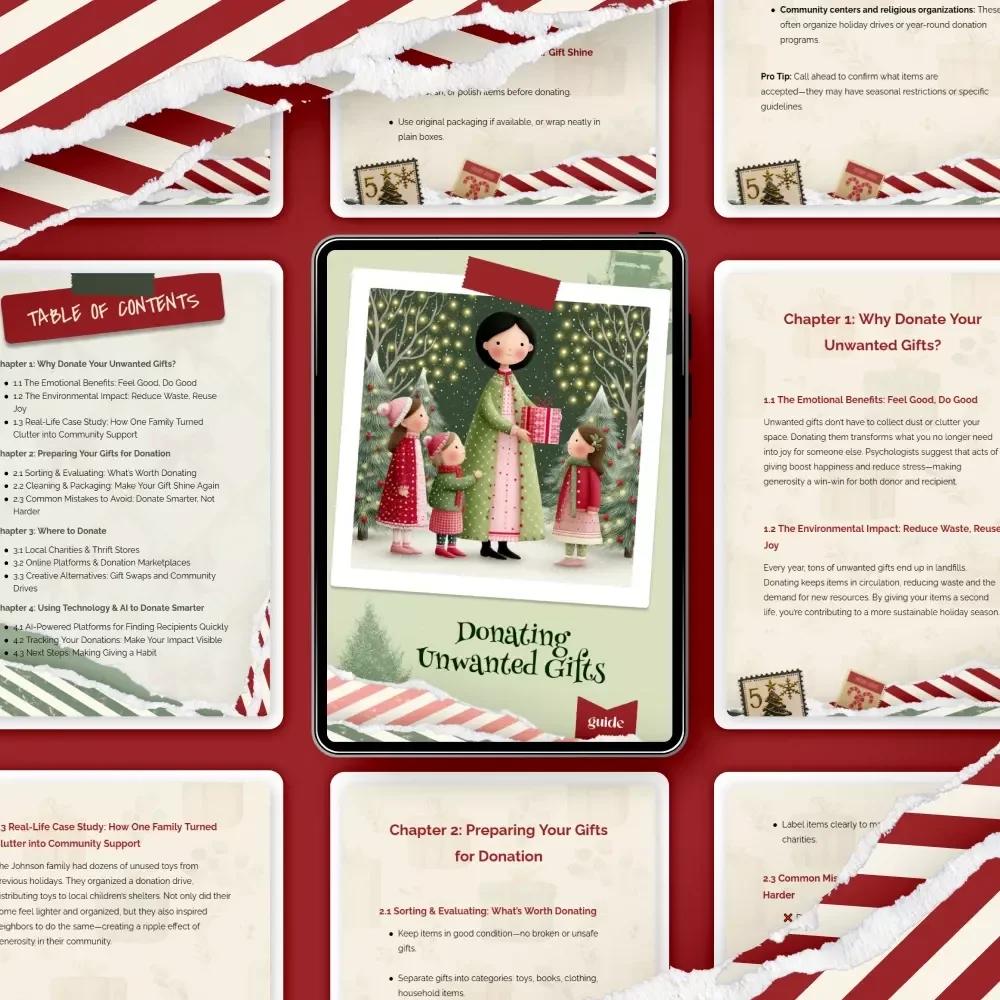 Donating Unwanted Gifts | how to donate unwanted gifts | Printable Digital Guide for Decluttering, Giving Back & Sustainable Living