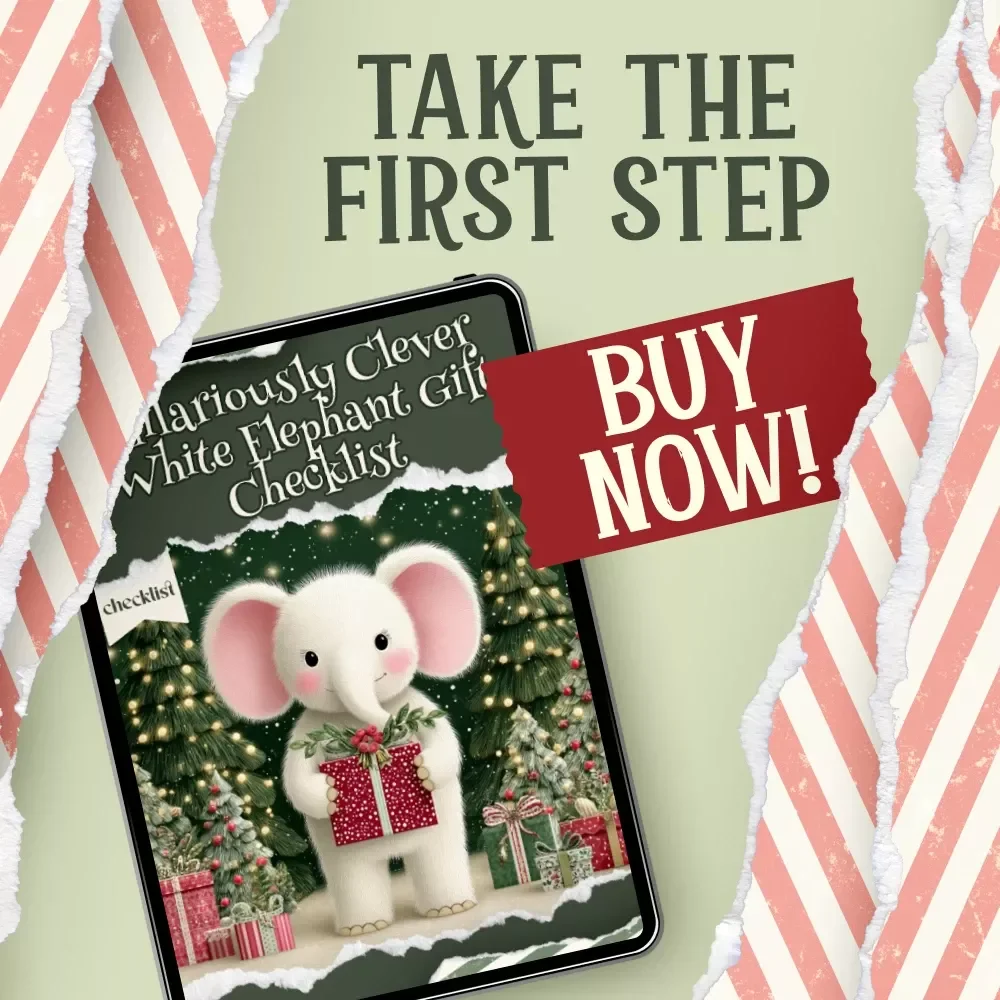 Hilariously Clever White Elephant Gift Checklist – Digital Download, Funny Gag Gift Guide, White Elephant Party Ideas, Printable Checklist for Holiday Gift Exchanges