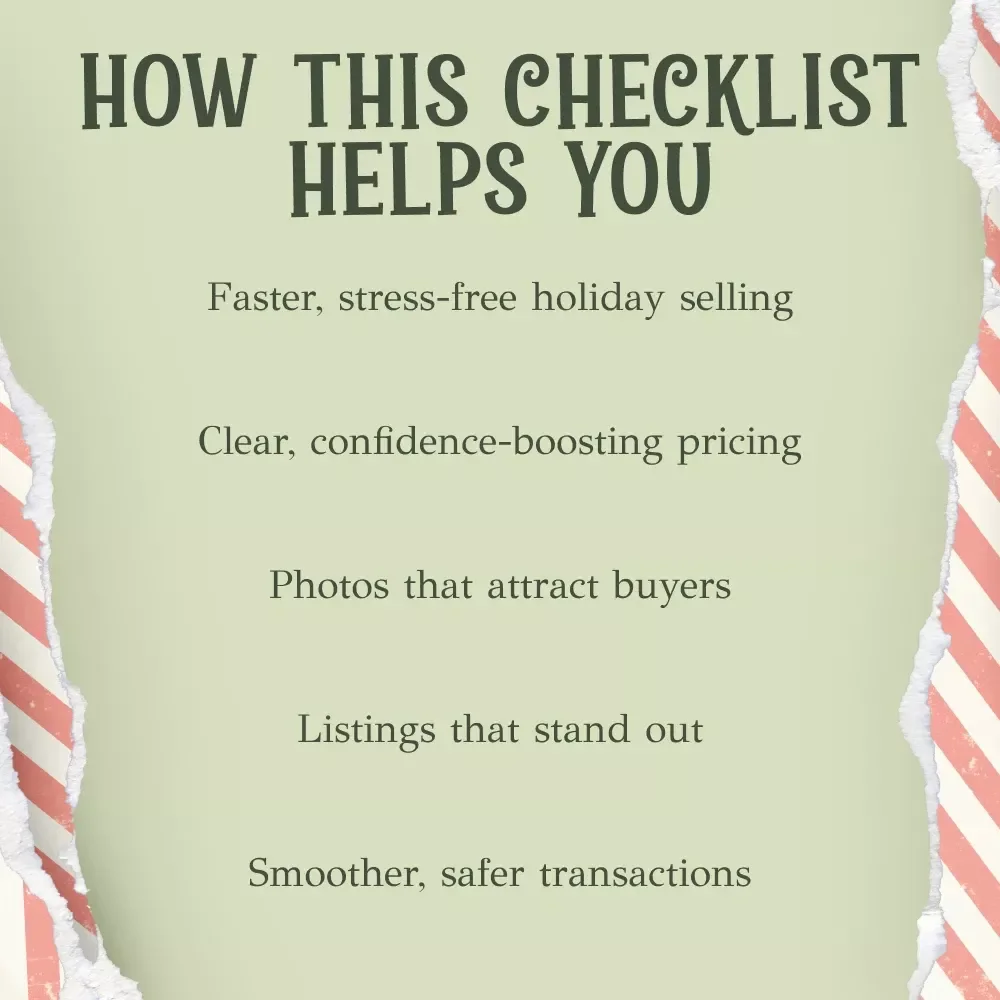 Selling Unwanted Christmas Decor Online – Printable Checklist | Holiday Declutter Guide | How to Sell Unwanted Christmas Decor Online | Digital Download
