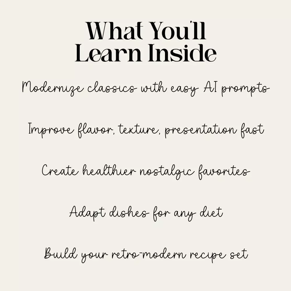 Modern Magic for Retro Recipes | How to Use AI to Modernize Retro Recipes | Digital Cooking Guide for Vintage Food Lovers, Home Cooks & Content Creators