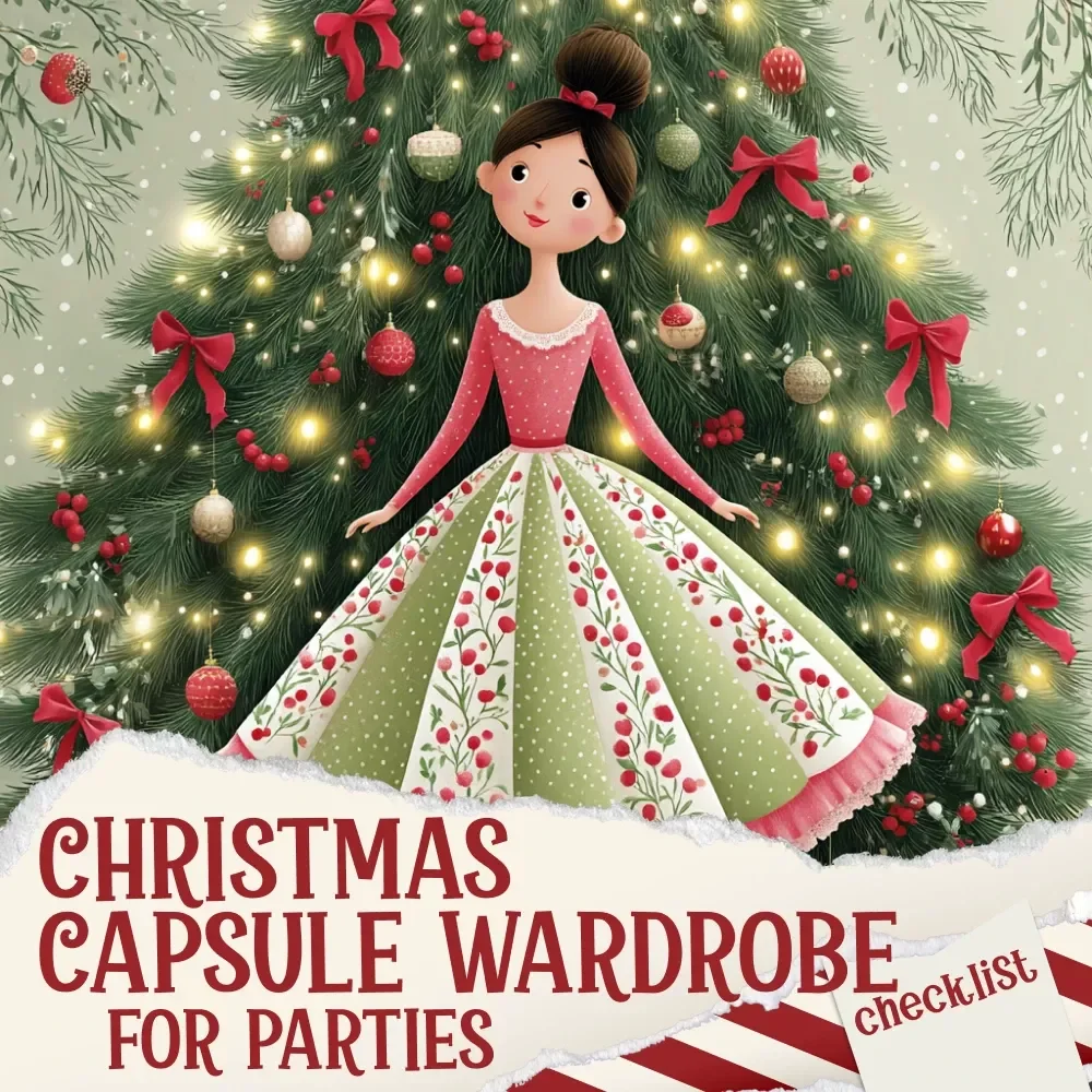 Your Christmas Capsule Wardrobe Checklist for Parties – Holiday Outfit Planner, Festive Closet Guide, Digital Download, Christmas Party Style Checklist