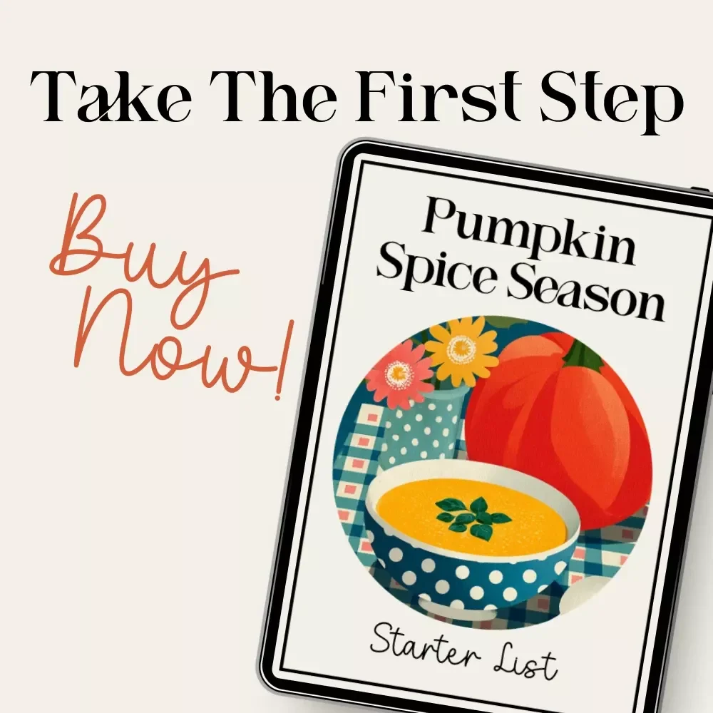 Pumpkin Spice Season Starter List | Fall Checklist for pumpkin spice flavors & seasonal menus | Cozy Autumn Prep Guide (Digital Download)
