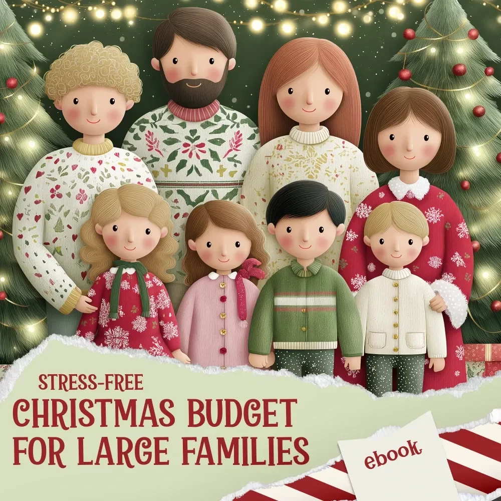 A Stress-Free Christmas Budget for Large Families | Holiday Money Planner Ebook | Printable Guide for How to Make a Christmas Budget for a Large Family