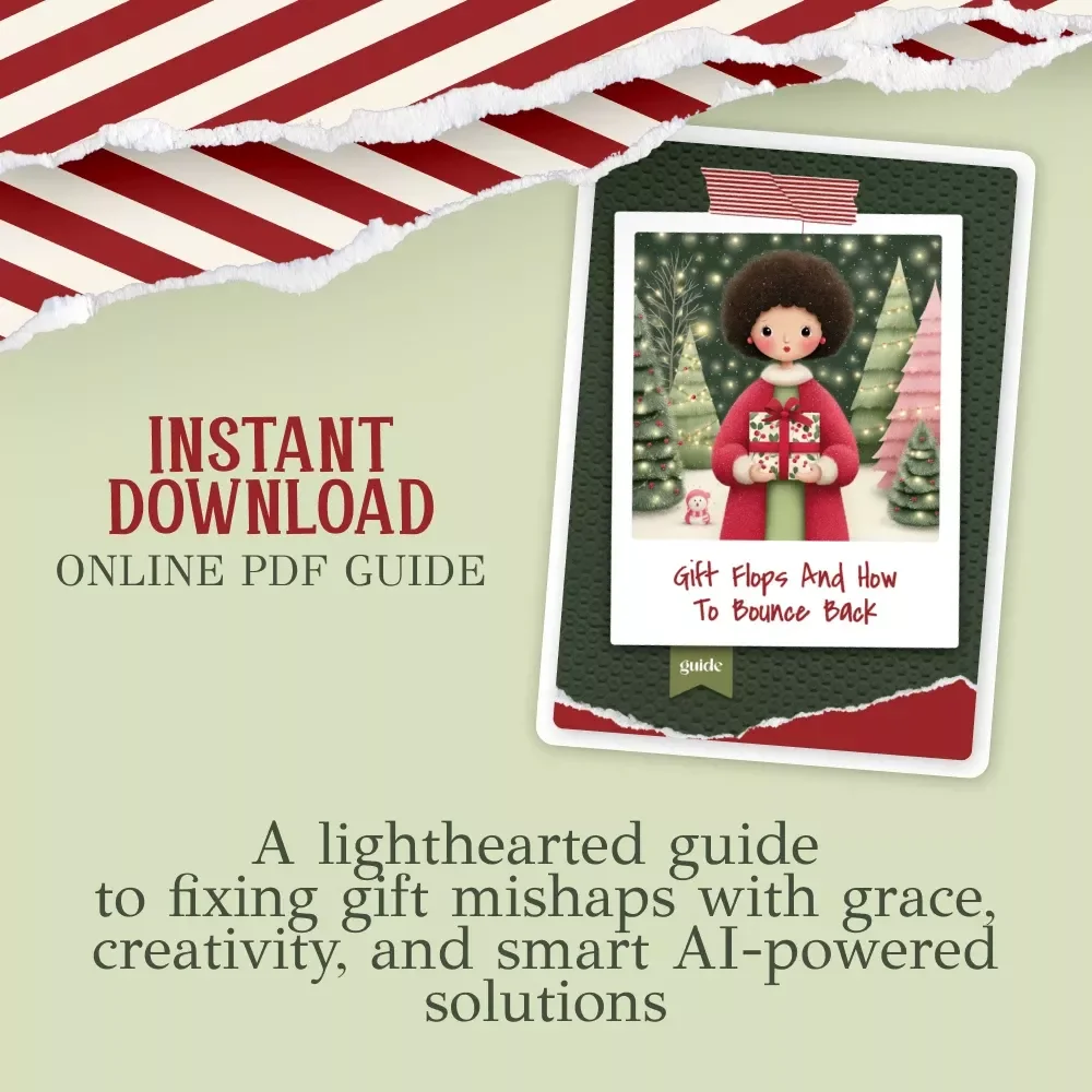 Gift Flops and How to Bounce Back – Funny Holiday Guide for what to do if you get a bad secret santa gift, Etiquette Tips, Regifting Ideas, DIY Fixes, & AI Help