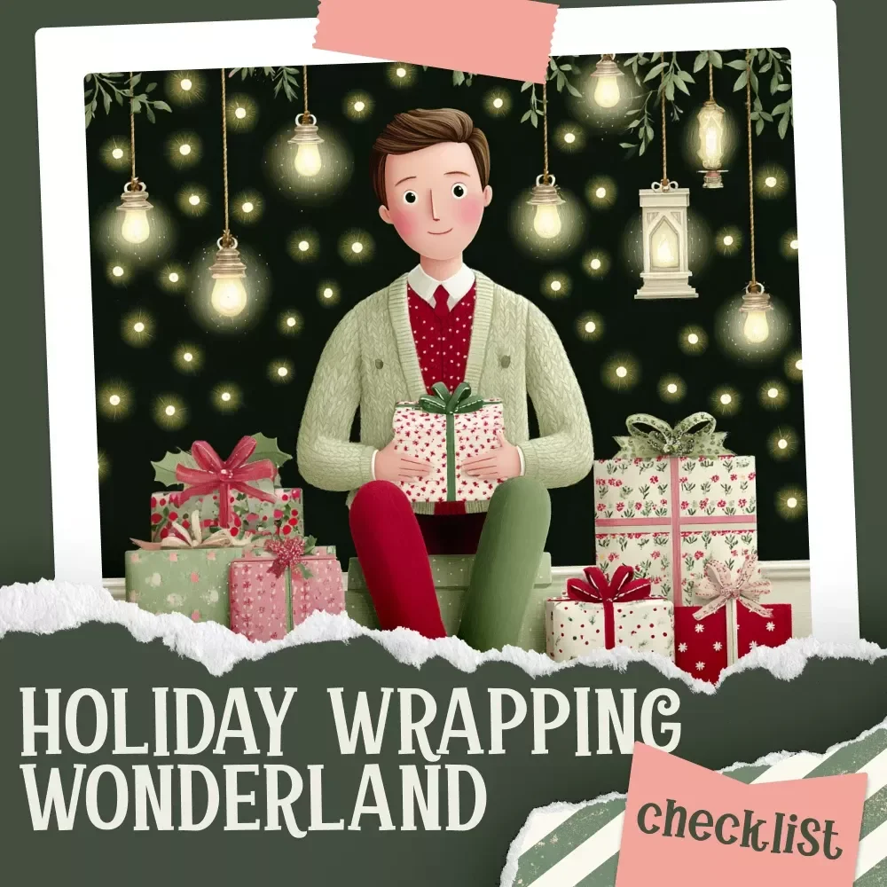The Ultimate Holiday Wrapping Wonderland Checklist | Printable Holiday Organization Guide for the Best Way to Organize Gift Wrapping Supplies | Festive Gift-Wrap Storage & Prep Checklist