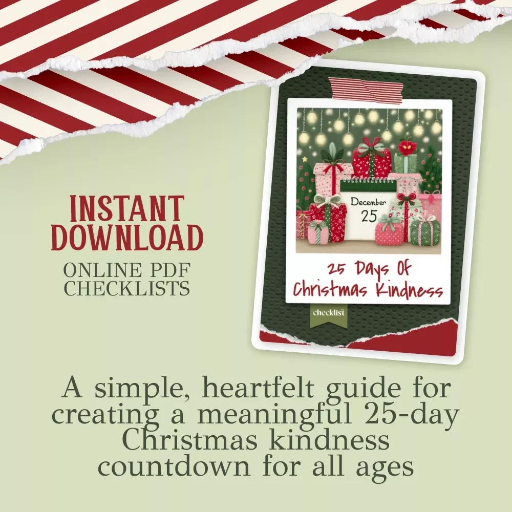 25 Days of Christmas Kindness – Printable Kindness Advent Calendar, Holiday Family Activity, Kids Christmas Countdown, Festive Acts of Kindness eBook Guide