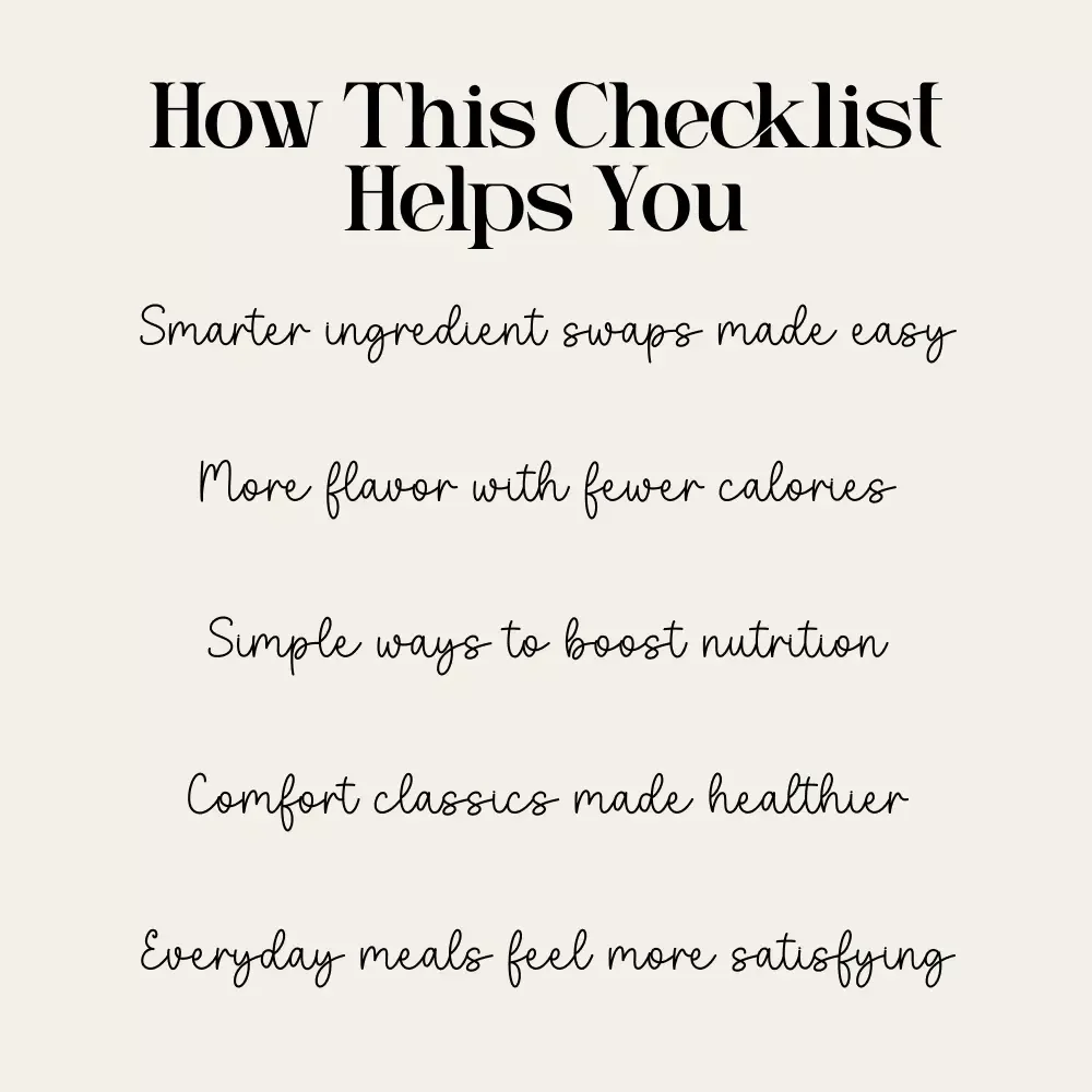 Turning Childhood Comfort Food into Healthy Hits – Printable Checklist | How to Turn Childhood Comfort Food into Healthy Meals Guide | Instant Digital Download