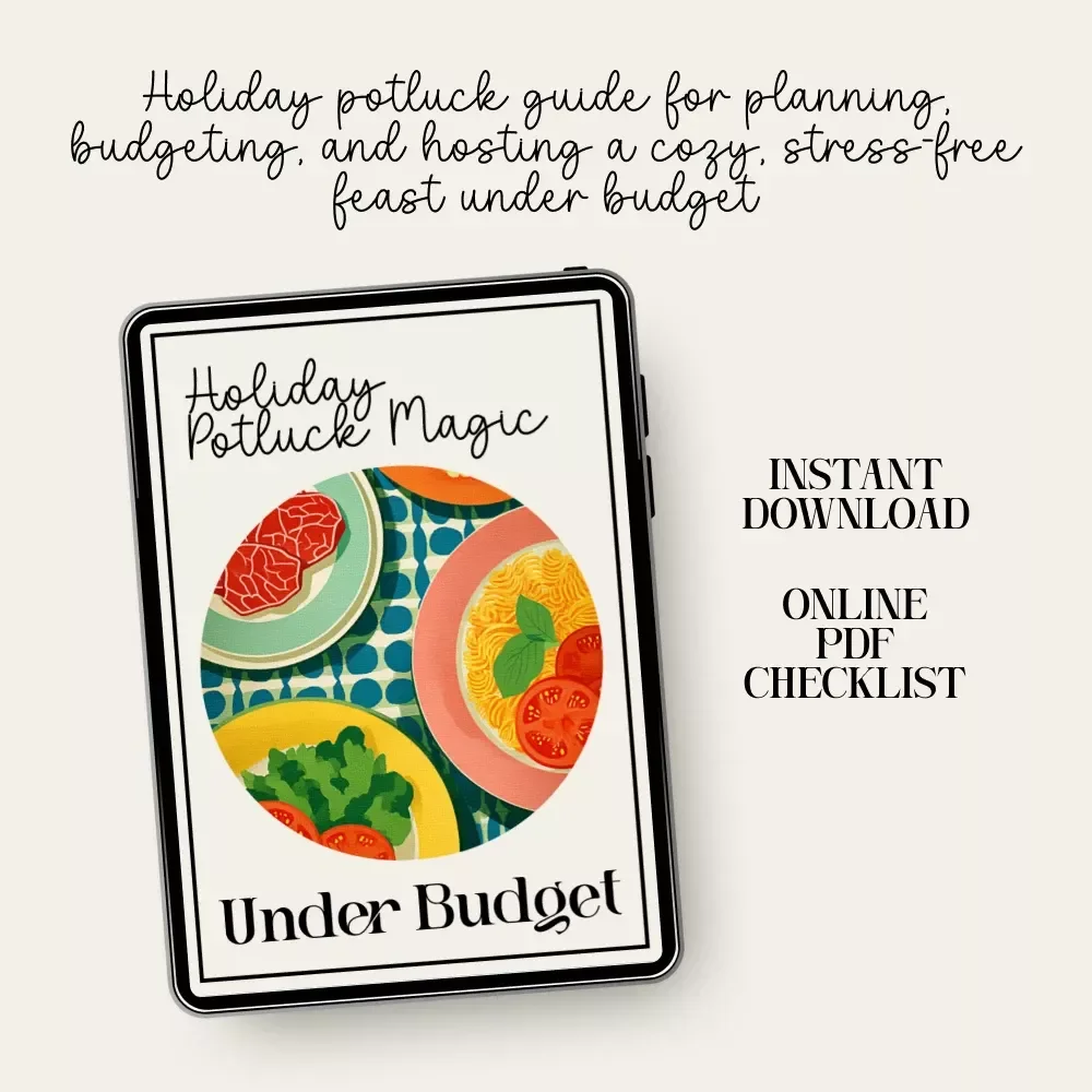 Holiday Potluck Magic Under Budget | Printable Checklist | Easy Hosting Guide | how to plan a budget-friendly holiday potluck menu
