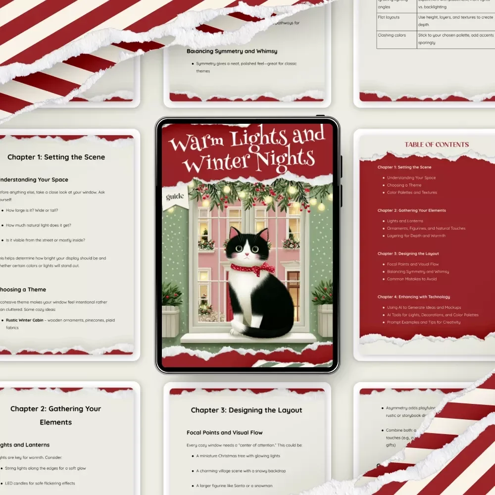 Warm Lights and Winter Nights | Cozy Holiday Decor Guide | Winter Aesthetic eBook for Home Styling, Ambient Lighting, Seasonal Decorating Tips