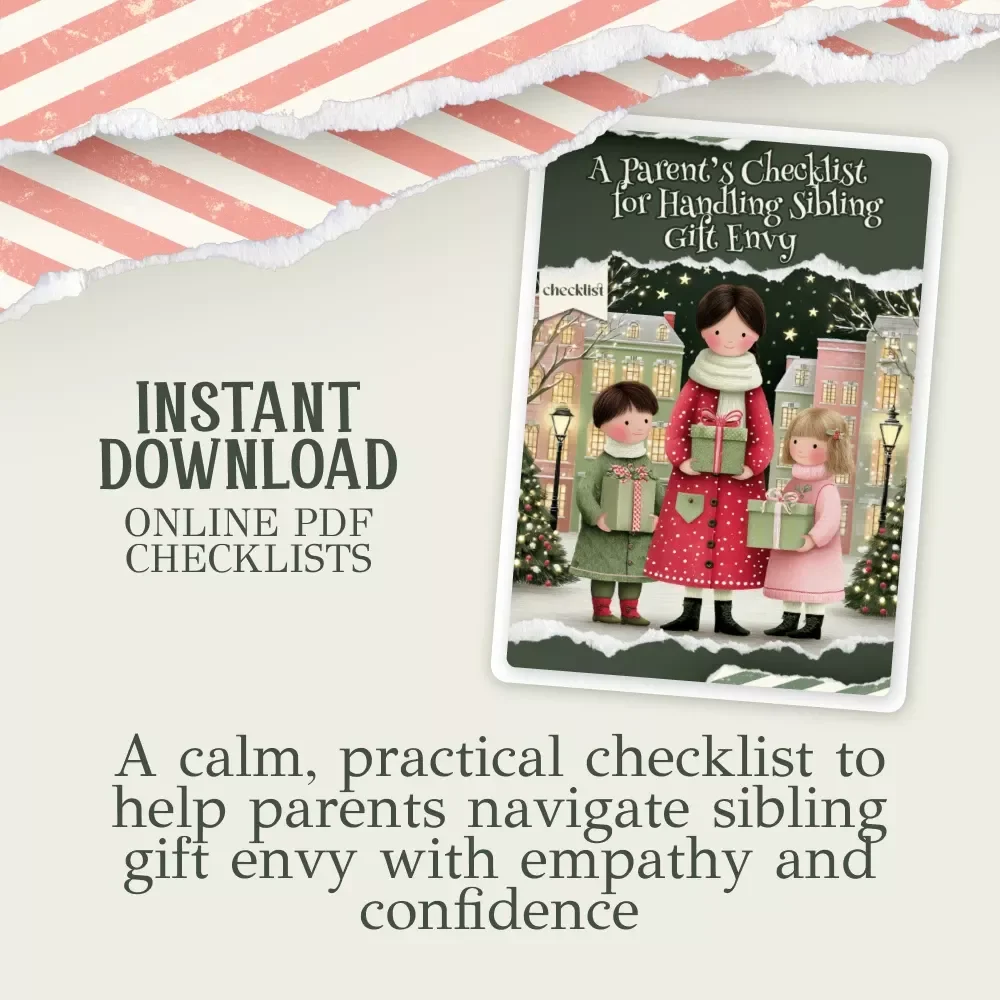 A Parent’s Checklist for Handling Sibling Gift Envy | Holiday Parenting Guide, Digital Download, Family Harmony eBook, Gentle Parenting Resource