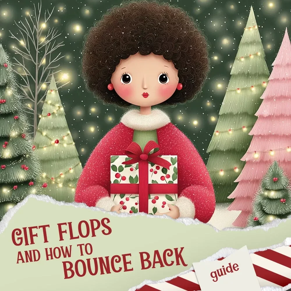 Gift Flops and How to Bounce Back – Funny Holiday Guide for what to do if you get a bad secret santa gift, Etiquette Tips, Regifting Ideas, DIY Fixes, & AI Help