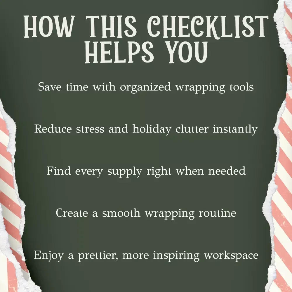 The Ultimate Holiday Wrapping Wonderland Checklist | Printable Holiday Organization Guide for the Best Way to Organize Gift Wrapping Supplies | Festive Gift-Wrap Storage & Prep Checklist