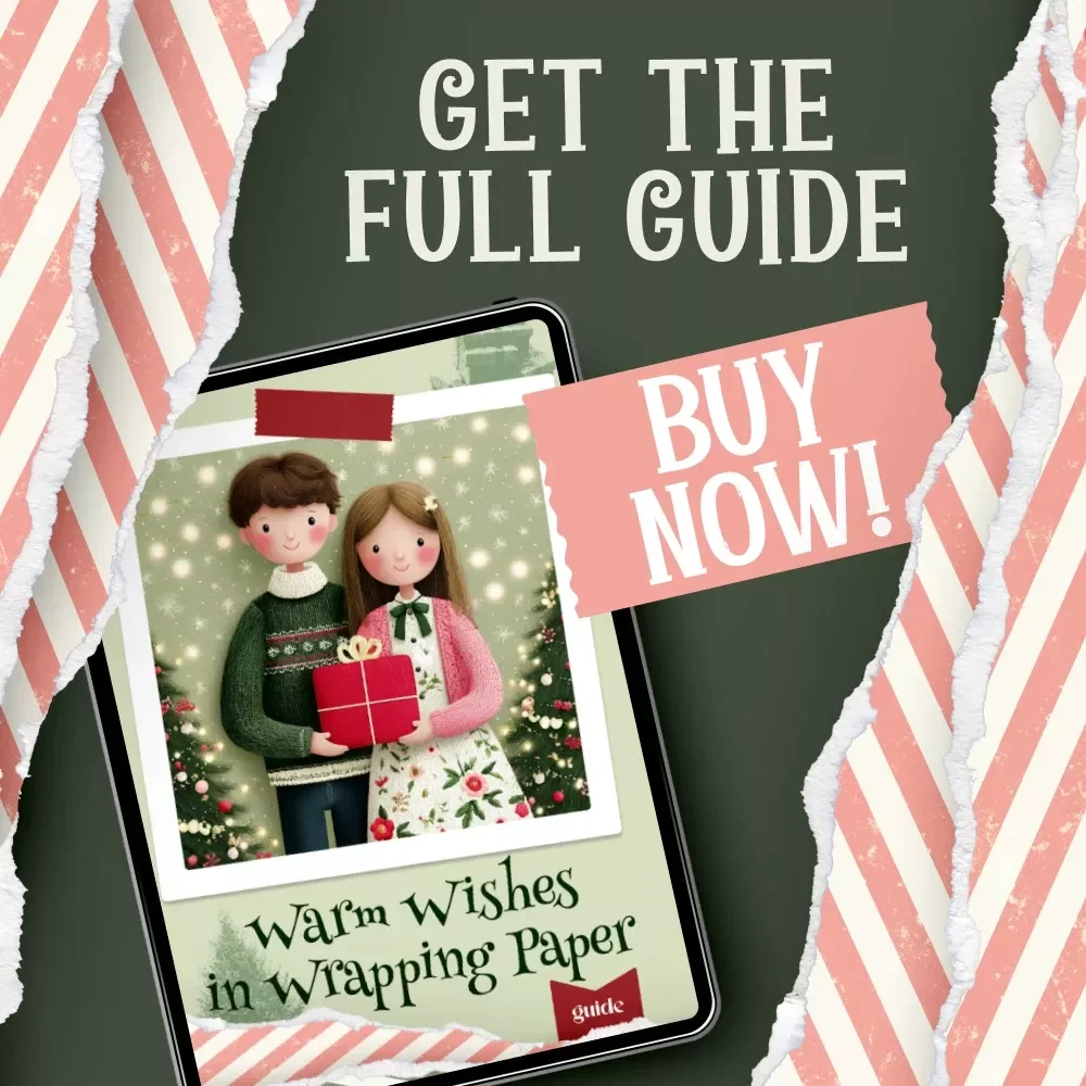 Warm Wishes in Wrapping Paper — Holiday Gift Guide eBook, Couples First Christmas Ideas, Digital Download, AI Gift Inspiration, Thoughtful Giving Tips