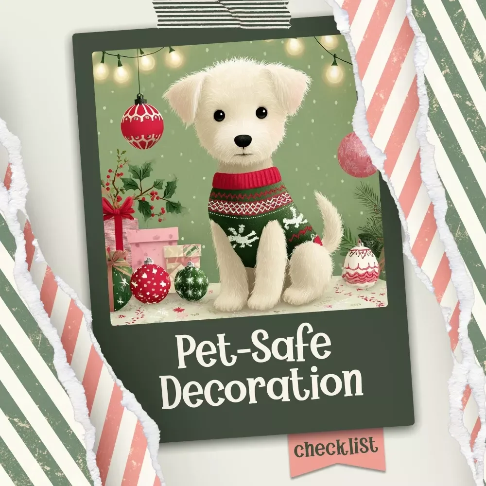 Pet-Safe Decoration Checklist | Holiday Safety Guide for Pets | how to make pet-safe decorations | Printable Pet-Friendly Décor Checklist for Safe DIY Home Decorating
