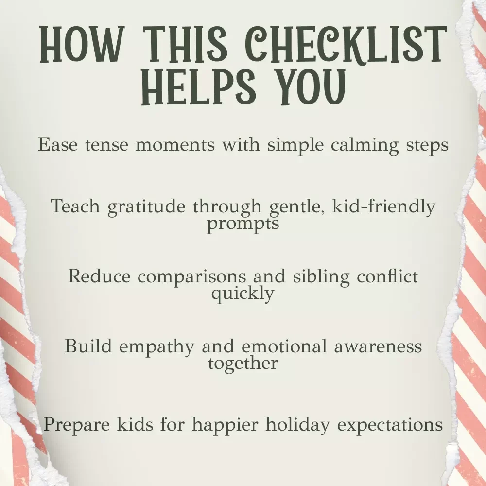 A Parent’s Checklist for Handling Sibling Gift Envy | Holiday Parenting Guide, Digital Download, Family Harmony eBook, Gentle Parenting Resource