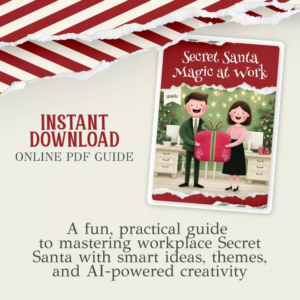 Secret Santa Magic at Work | Ultimate Office Secret Santa Ideas for Coworkers Guide | Workplace Holiday Gift Exchange eBook & Printable Checklist