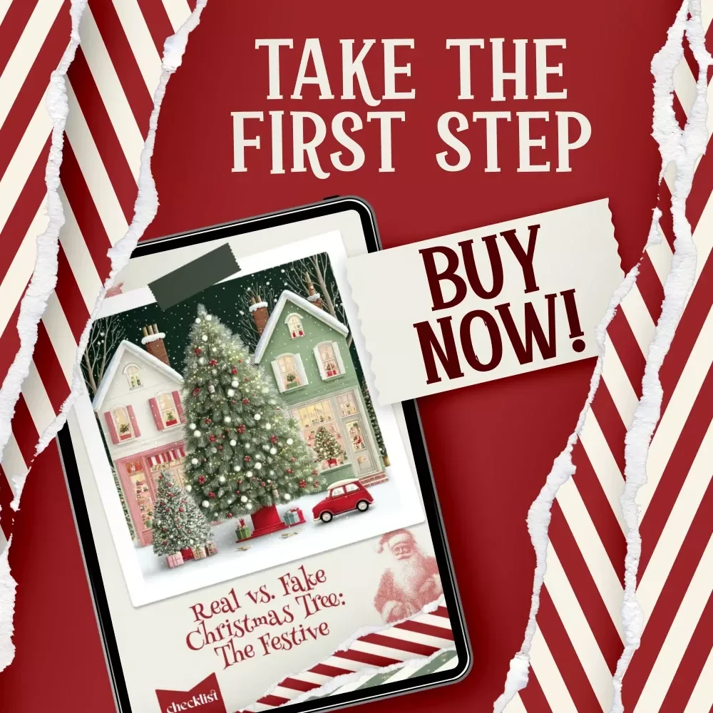 Real vs. Fake Christmas Tree: The Festive Checklist | Holiday Decision Guide | Digital Download | real vs fake christmas tree Comparison Printable
