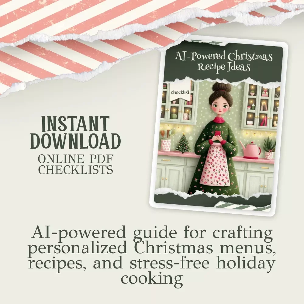 AI-Powered Christmas Recipe Ideas | Festive Holiday Cooking Checklist | Instant Digital Download | how to make ai christmas recipe ideas | Creative Menu Planning Guide for Easy Appetizers, Mains & Desserts