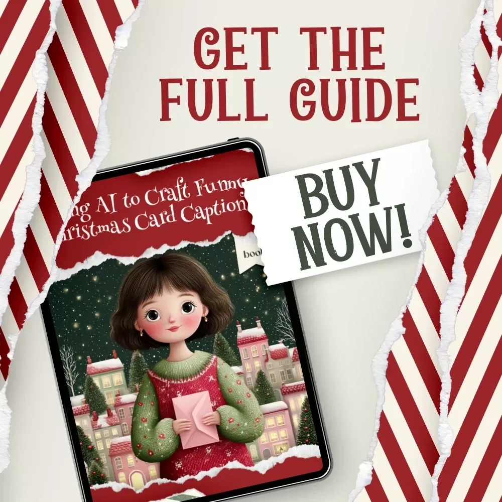 Using AI to Craft Funny Christmas Card Captions Ebook | Holiday Humor Guide | Digital Download | How to Use AI to Generate Funny Christmas Card Captions | Christmas Writing Help for Cards & Gifts