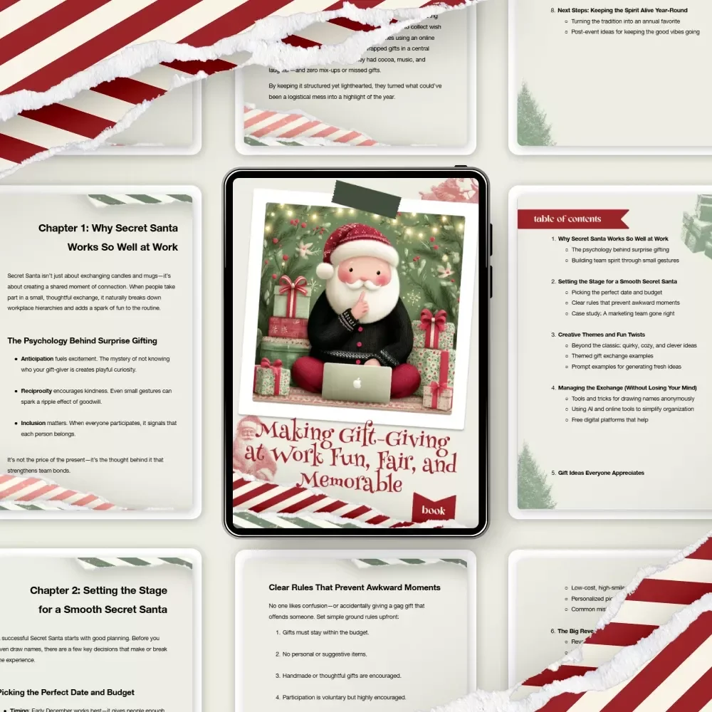 Making Gift-Giving at Work Fun, Fair, and Memorable | Secret Santa Office Guide | Workplace Gift Exchange Ideas | Digital Download