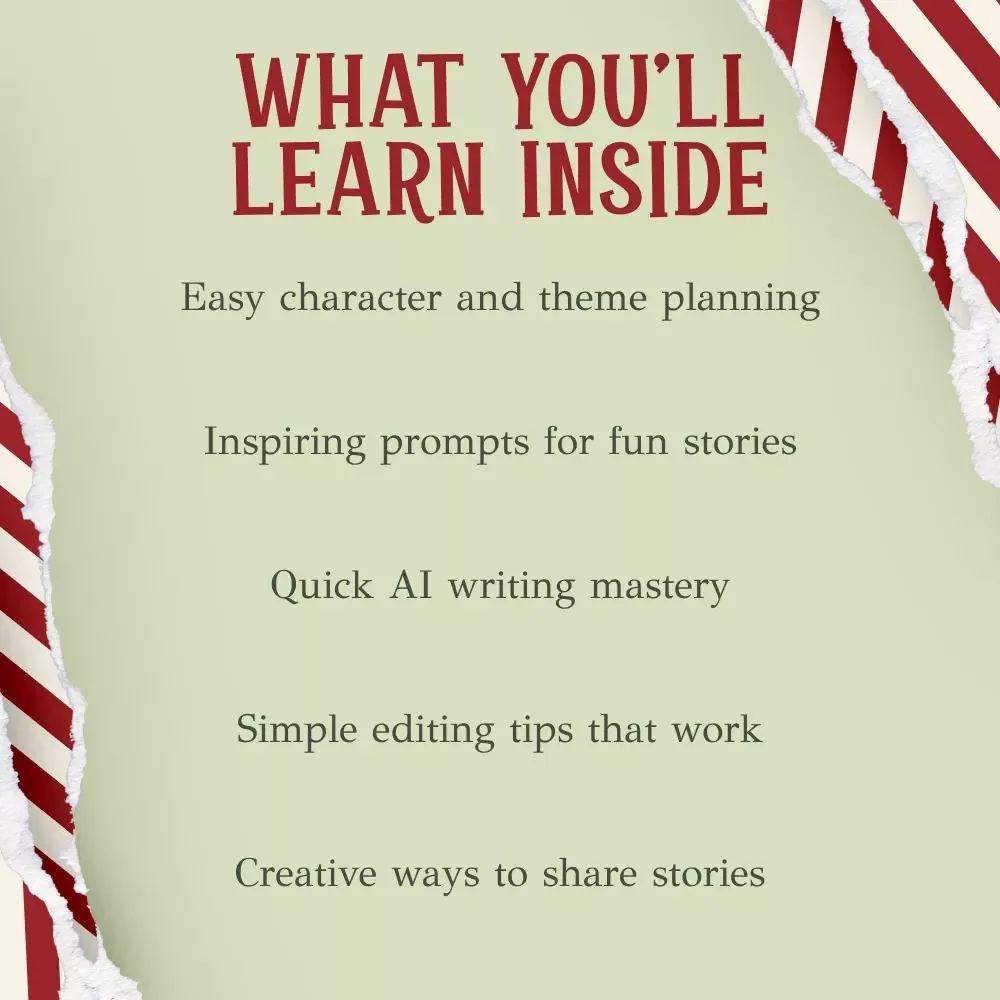 Craft Your Own Magical Christmas Story for Kids | AI Storytelling Guide | How to Use AI to Create a Custom Christmas Story for Kids | Digital Writing Workbook for Parents & Teachers