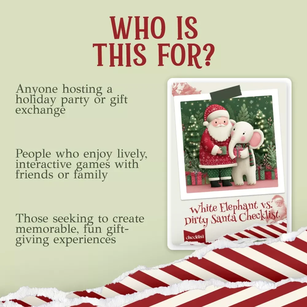 White Elephant vs. Dirty Santa Checklist - Ultimate Holiday Gift Exchange Game Guide