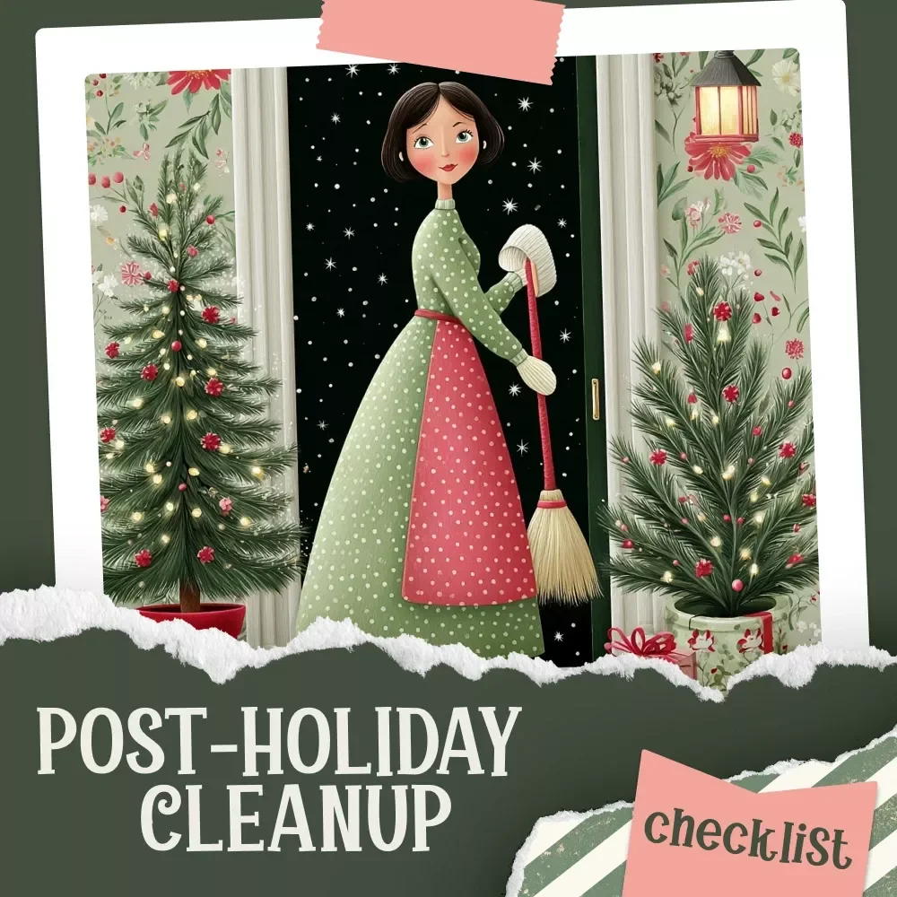Post-Holiday Cleanup Checklist | Editable Printable Digital Download | Ultimate How to Clear Out Holiday Clutter After Christmas Guide for Stress-Free Home Reset
