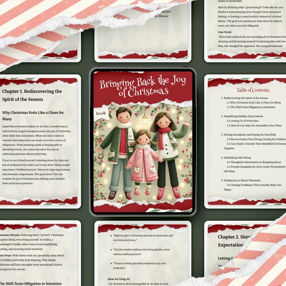 Bringing Back the Joy of Christmas | Holiday Stress Relief Guide, Intentional Christmas Planning eBook, Simplified Christmas Checklist, Slow-Living Holiday Guide (Digital Download)