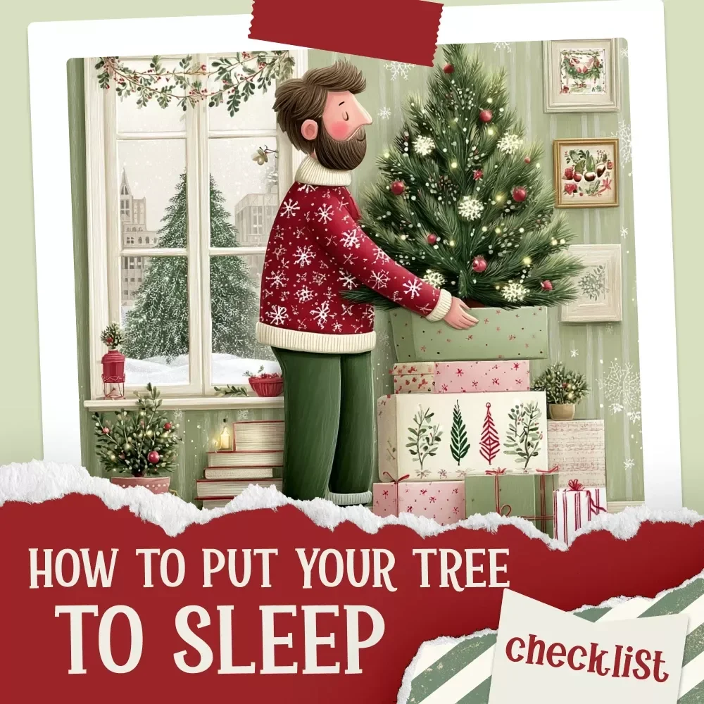How to Put Your Tree to Sleep Until Next Year | Holiday Storage Checklist | Digital Download | how to store your artificial christmas tree after the season | Christmas Organization Guide