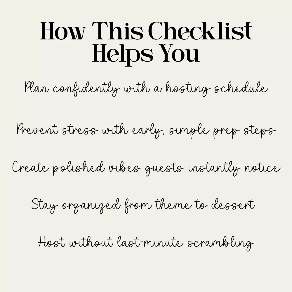 The Ultimate Dinner-Party Hosting Timeline | Printable Hosting Checklist, Dinner Party Planning Guide, Entertaining Schedule, Digital Download