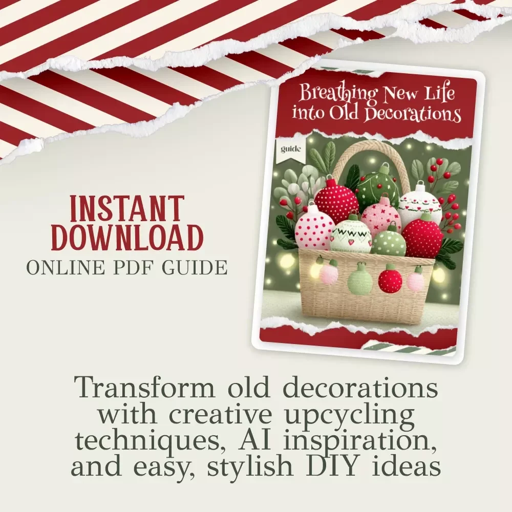 Breathing New Life into Old Decorations | Upcycling Guide, DIY Home Decor Ideas, Creative Repurposing Tips, Digital eBook for Crafters & Decor Lovers